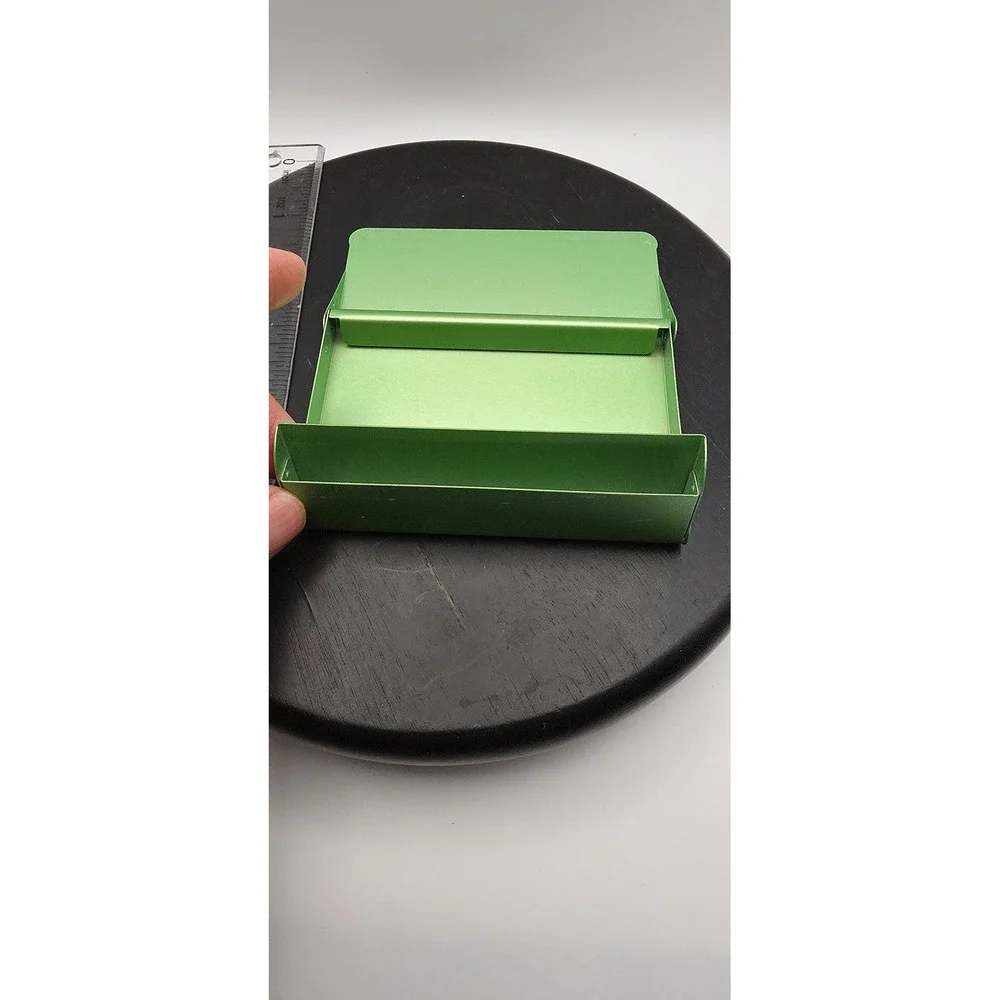 Apple Aluminum Business Card Holder Case Lime Green Anodized Logo Collectible